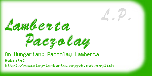 lamberta paczolay business card